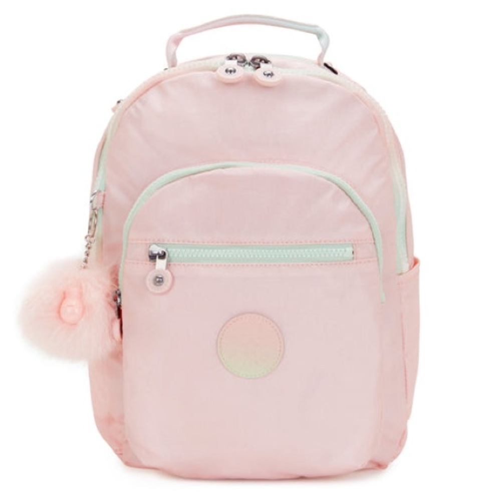 NWT - Kipling Seoul Small Metallic Tablet Backpack in Blush Metallic